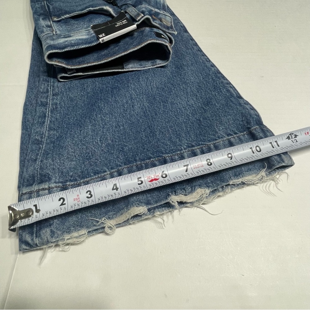 Express 70s flare mid-rise denim jeans. Size 2R. Distressed hem. NWT. MSRP $88. - Picture 14 of 15